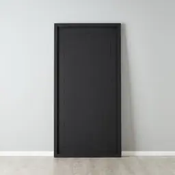 Concentric Black and Gold Carved Wooden Rectangle Mirror