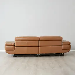 Elena Savanna Brown Leather 3-Seater Electric Recliner