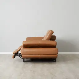 Elena Savanna Brown Leather 2-Seater Electric Recliner