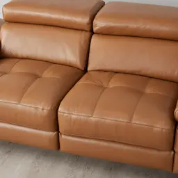 Elena Savanna Brown Leather 2-Seater Electric Recliner