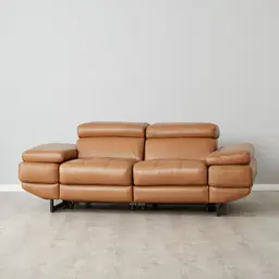 Elena Savanna Brown Leather 2-Seater Electric Recliner