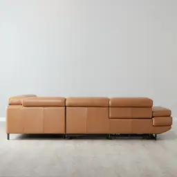 Alessia Savanna Brown Leather Right Recliner Lounge