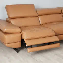 Alessia Savanna Brown Leather Right Recliner Lounge