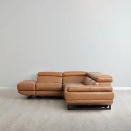 Alessia Savanna Brown Leather Left Recliner Lounge