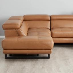 Alessia Savanna Brown Leather Left Recliner Lounge