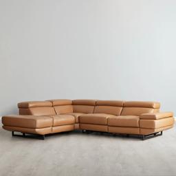 Alessia Savanna Brown Leather Left Recliner Lounge