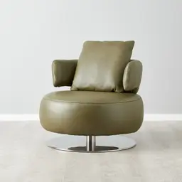 Vermont Garden Green Leather Occasional Chair