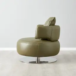 Vermont Garden Green Leather Occasional Chair