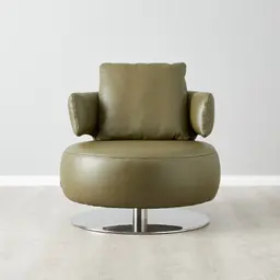 Vermont Garden Green Leather Occasional Chair