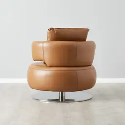 Vermont Savanna Brown Leather Occasional Chair