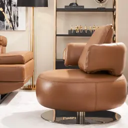 Vermont Savanna Brown Leather Occasional Chair