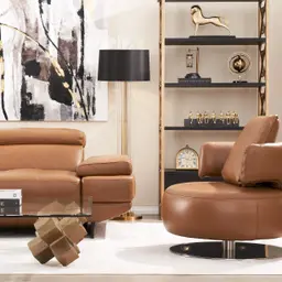 Vermont Savanna Brown Leather Occasional Chair