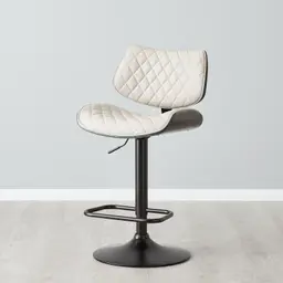 Cres Glacier Grey Vegan Leather Bar Stool