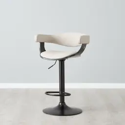 Ryker Glacier Grey Vegan Leather Bar Stool