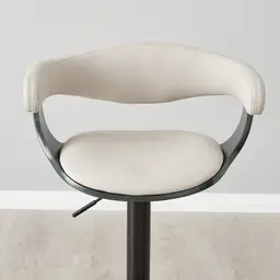 Ryker Glacier Grey Vegan Leather Bar Stool