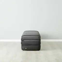 Annika Charcoal Velvet Curved Ottoman