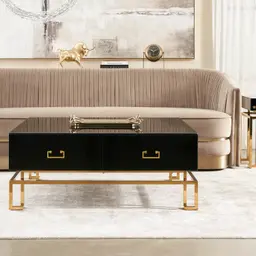 Luella Black 4-Drawer Coffee Table
