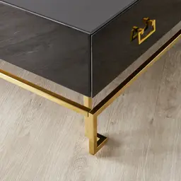 Luella Black 4-Drawer Coffee Table