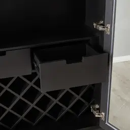 Fredrik Black Wooden Wine Cabinet