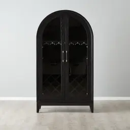 Fredrik Black Wooden Wine Cabinet