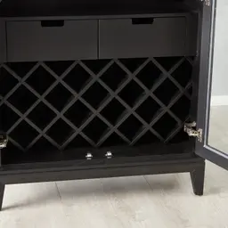 Fredrik Black Wooden Wine Cabinet