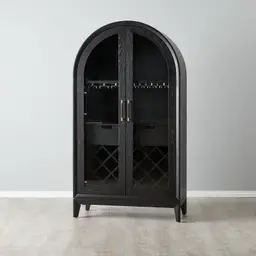 Fredrik Black Wooden Wine Cabinet