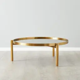 Helena Antique Glass Round Coffee Table - 100 cm