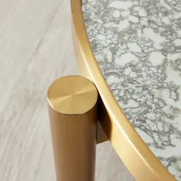 Helena Antique Glass Round Coffee Table - 80 cm