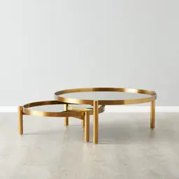 Helena Antique Glass Round Coffee Table - 80 cm