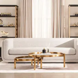 Helena Antique Glass Round Coffee Table - 80 cm