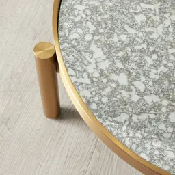 Helena Antique Glass Round Coffee Table - 80 cm