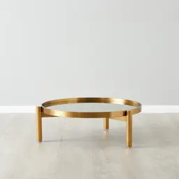 Helena Antique Glass Round Coffee Table - 80 cm