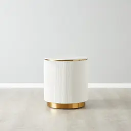 Kennedy White Sintered Stone Side Table