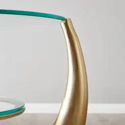 Malevolence Brushed Gold Metal 2-Tier Side Table