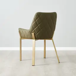 Arya II Sage Green Vegan Leather Dining Chair - Brushed Gold Metal Legs