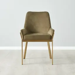 Arya II Olive Green Velvet Dining Chair - Brushed Gold Metal Legs