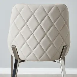 Arya II Glacier Grey Vegan Leather Dining Chair - Black Nickel Metal Legs