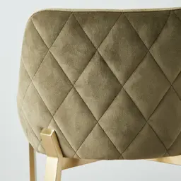 Arya II Olive Green Velvet 67cm Counter Stool - Brushed Gold Metal Legs