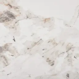 Dianne White Grey-Streaked Sintered Stone Coffee Table - Brushed Gold Stainless Steel Frame