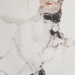 Marbella Cold Calacatta White Sintered Stone Entertainment Unit - Brushed Gold Frame