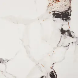 Marbella Cold Calacatta White Sintered Stone Side Table - Brushed Gold Frame