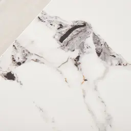 Marbella Cold Calacatta White Sintered Stone Side Table - Brushed Gold Frame