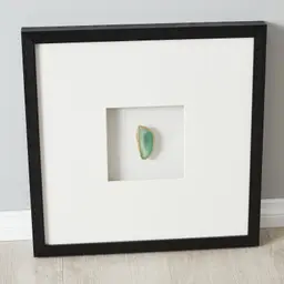 Jade Green Agate Shadow Box With Black Frame
