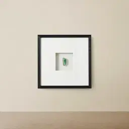 Jade Green Agate Shadow Box With Black Frame