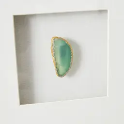 Jade Green Agate Shadow Box With Black Frame