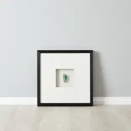 Jade Green Agate Shadow Box With Black Frame