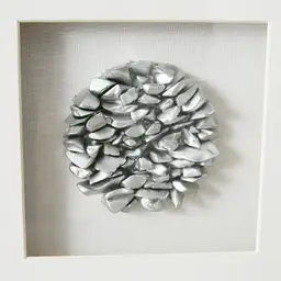 Metallic Stones Shadow Box With Gold Frame