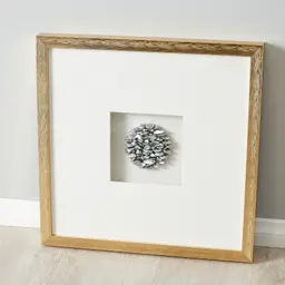 Metallic Stones Shadow Box With Gold Frame