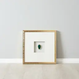 Jade Green Agate Shadow Box With Gold Frame