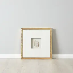 Clear Agate Shadow Box With Gold Frame